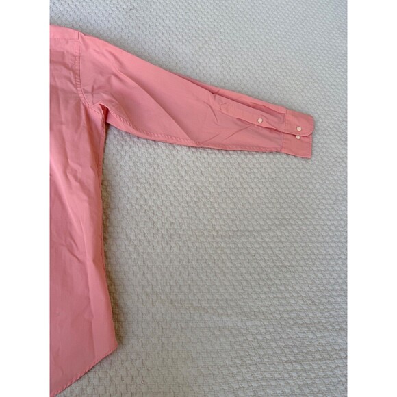 Izod Silky Poplin Shirt Button Down Dress | Peach Coral | Mens Size 16 (32/33) - Picture 9 of 12
